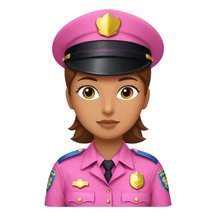 Woman cop in pink uniform sticker