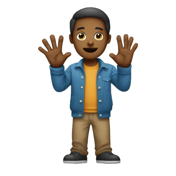 character vector where he raises one hand with closed fingers (as if holding something) sticker