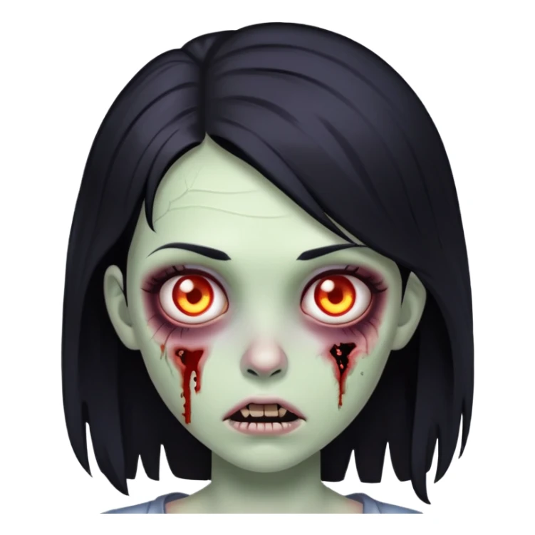 Zumbi girl with black hair  sticker