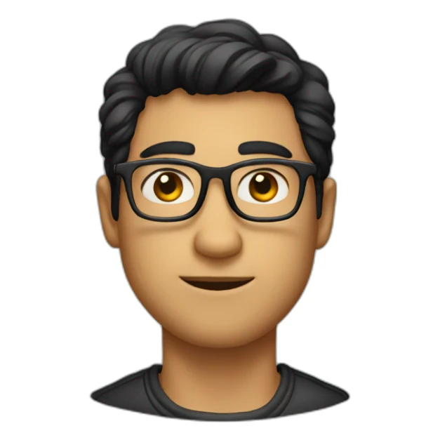a guy with eyeglasses and black hair in typer fade sticker