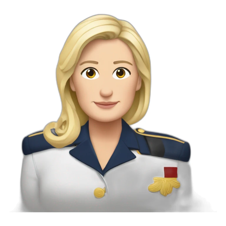 Marine le pen serre la main à un noir sticker