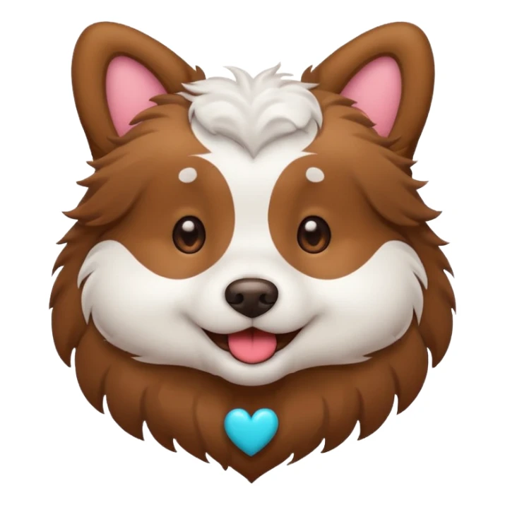 dog with Heart-Eyes Emoji sticker