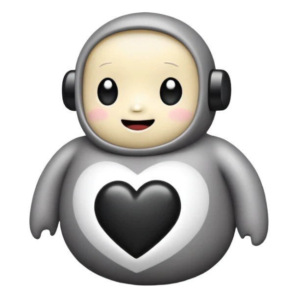 Tellytubby black heart sticker