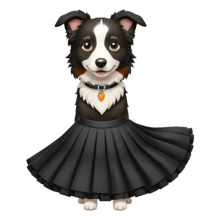 berger australien noir et blanc avec une jupe sticker