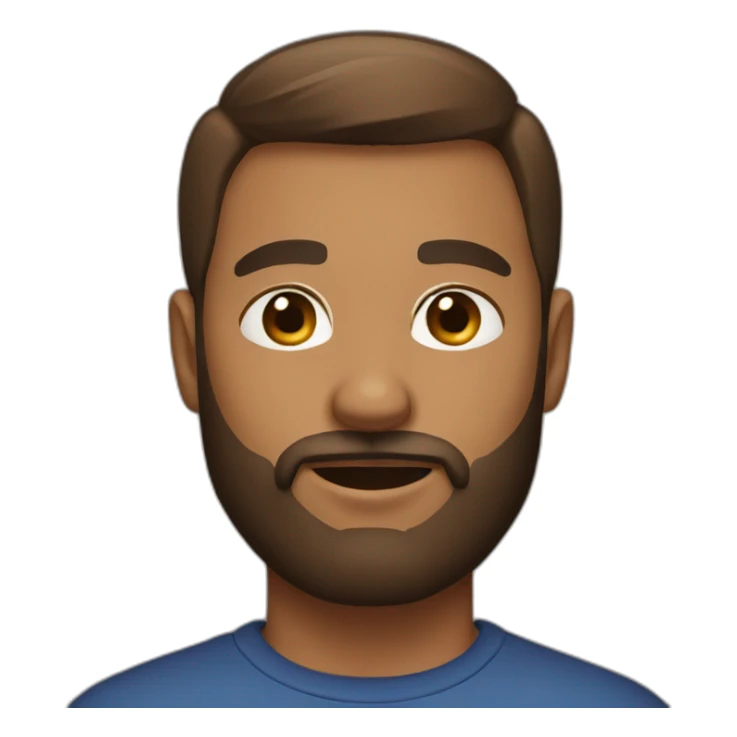 beard and short hair, brown male focus sticker