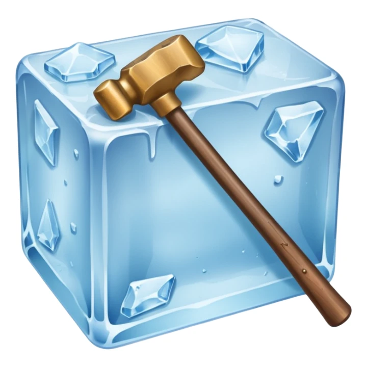 an ice and a hammer, means break the ice sticker