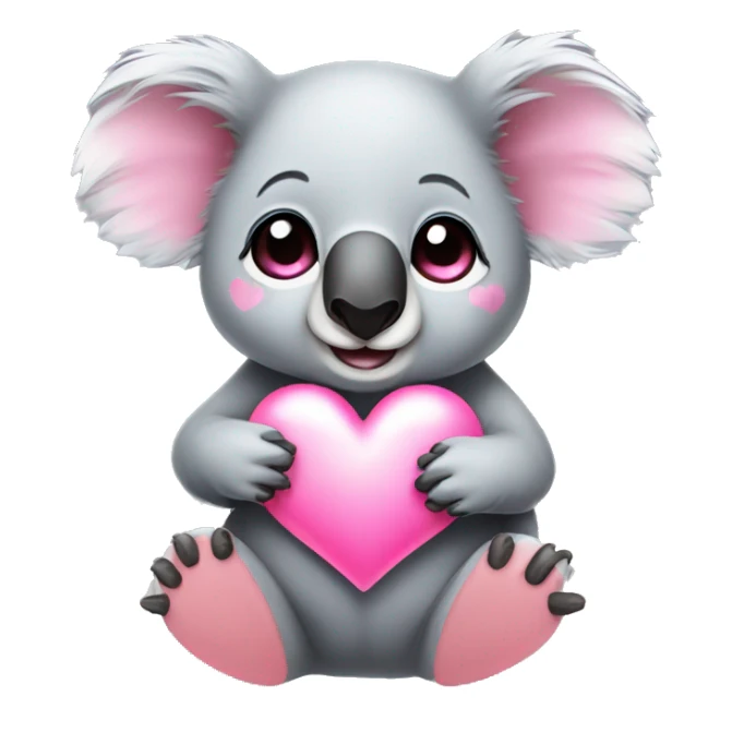 Koala being cute pink hearts  sticker