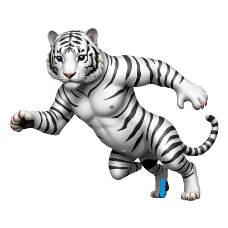 A white tiger pouncing at the screen with silver accsents make it less cartoon looking and more realism  sticker
