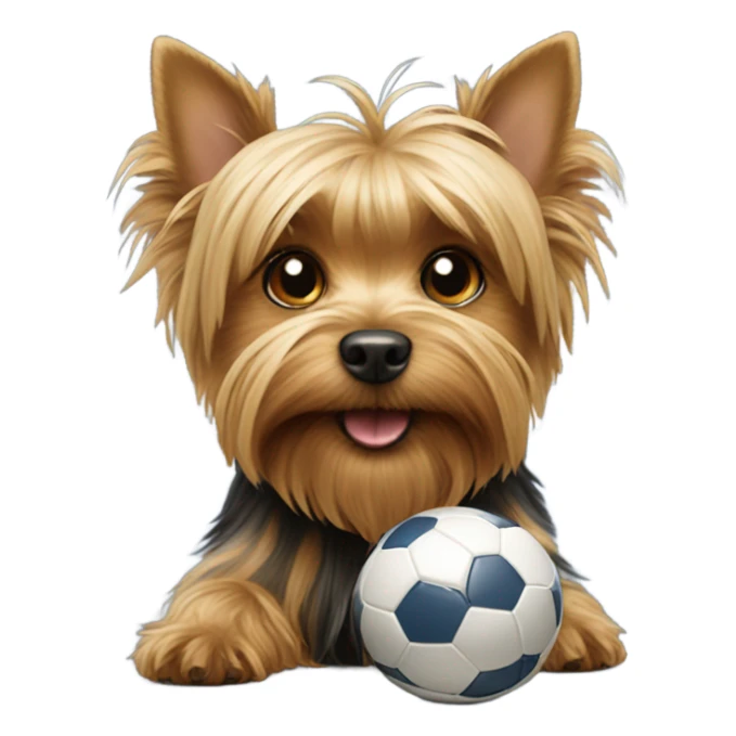 Yorkie with football  sticker