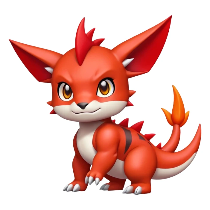 Cute Baby Chibi Digimon-Guilmon-Tyrunt-hybrid (full body) sticker