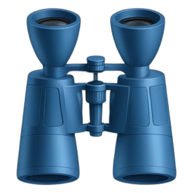 A blue binoculars of Observation. Org sticker