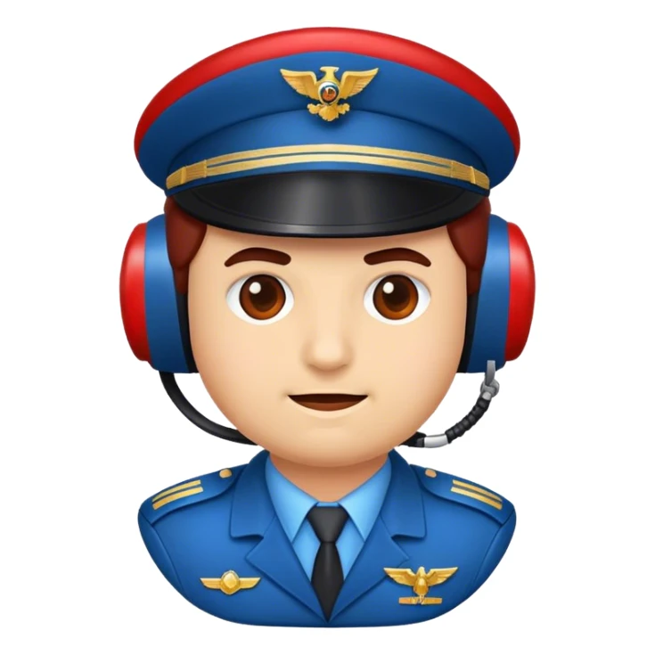create a marchal pilot emojy using blue and red and wh sticker
