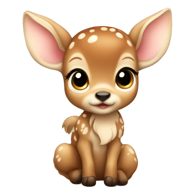 cute baby fawn with bow sticker