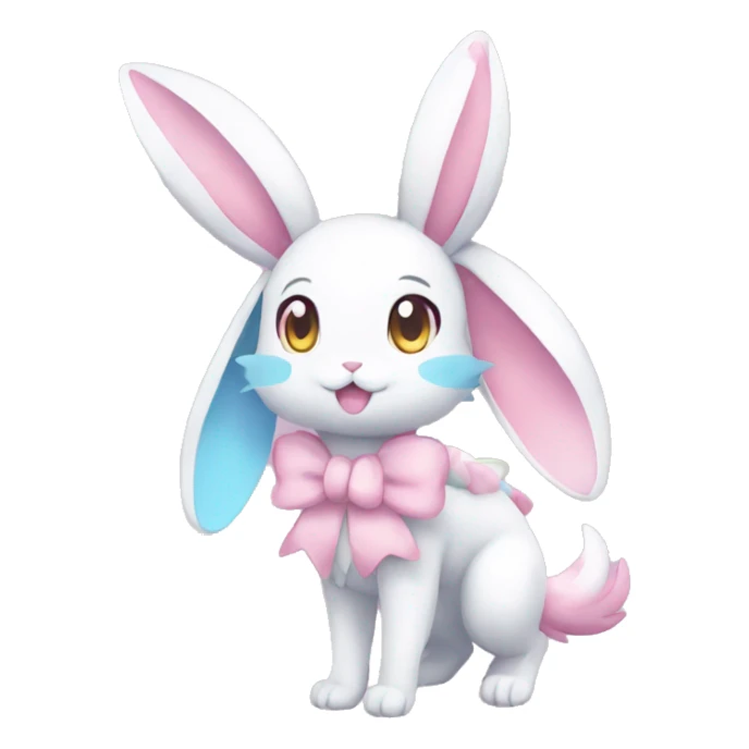 Kawaii Pastel Sylveon-Bunny-Pokémon full body sticker