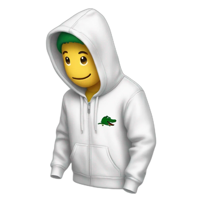 Lacoste smiking friends with white lacoste hoodie sticker