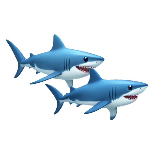 2 Sharks (1 pink and 1 blue) baby shark sticker