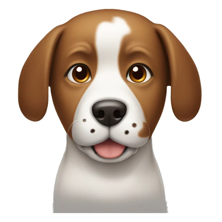 dog with half white and brown face with ears sticking up sticker