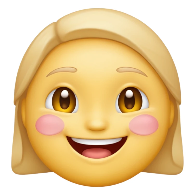 grinning face emoji, wide smile, blushing cheeks sticker