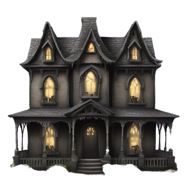 Creepy ok Realistic Huge ornate gothic Cardboard haunted house  sticker