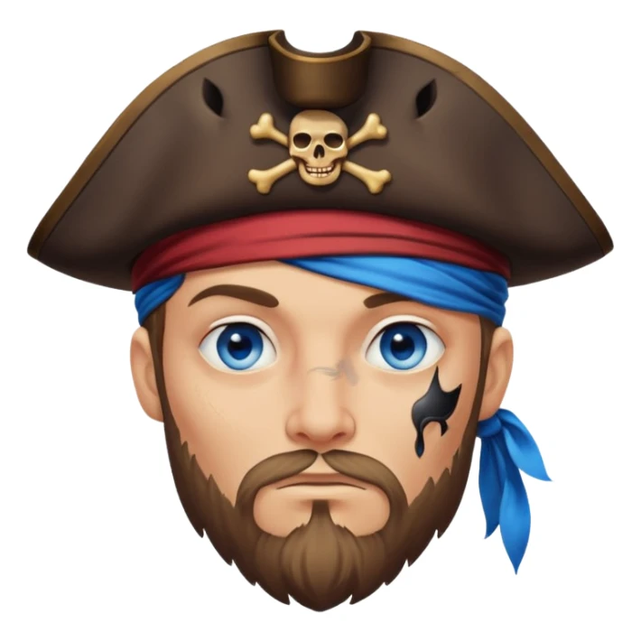 blue eyed pirate with a scar over one eye sticker
