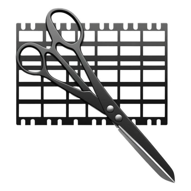 film strip with scissors cutting it sticker