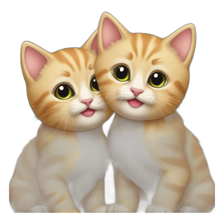 two-kittens-kissing-each-other-on-the-cheeks sticker