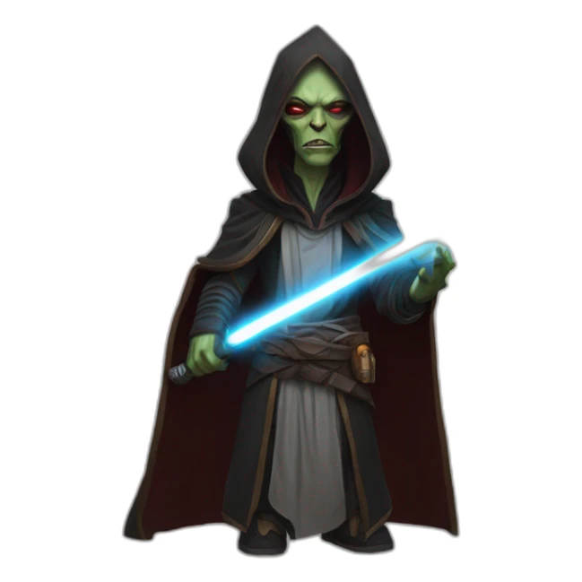 hyperrealist sith jedi in world of warcraft sticker
