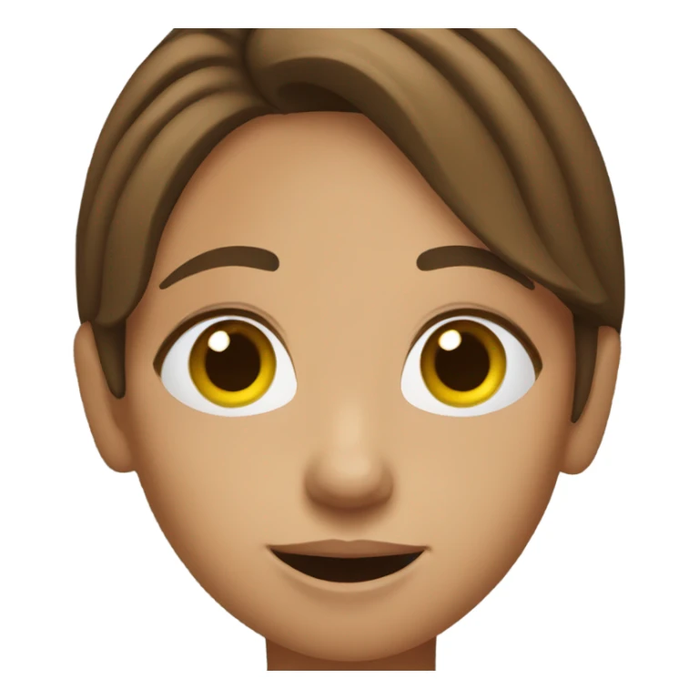 A girl brown hair with a sunflower seed  sticker