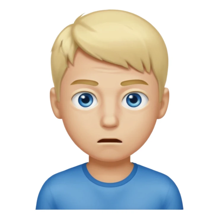 boy with a bad body odor, blond and blue eyes. sticker