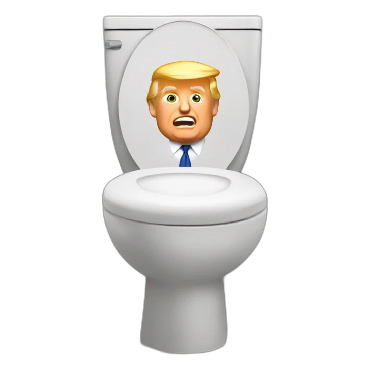Donald-trump-on-the-toilet-realistic sticker