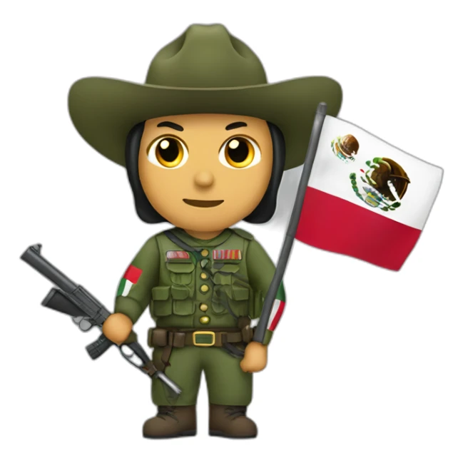 Mexican soldier, flag with an horse sticker