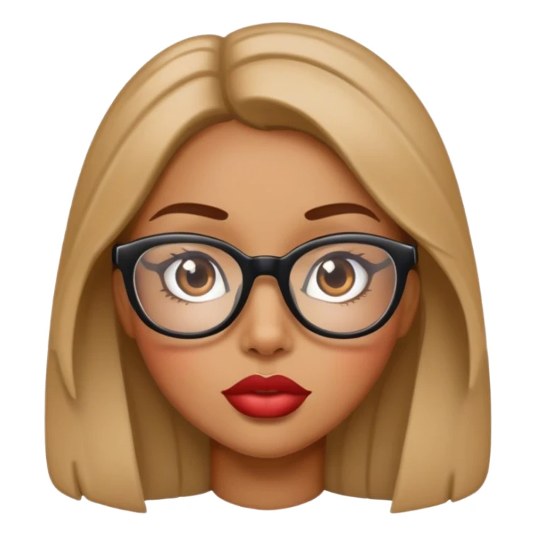 A girl with big lips and glasses sticker