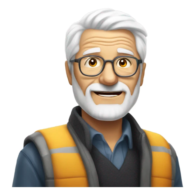 white haired old man portrait happy new year 2025 sticker