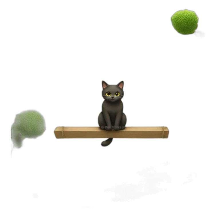 high definition, a seesaw, a cat man sits on one side while the Earth sits on the either side sticker