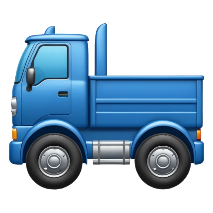 "iOS style truck emoji, big wheels with a cargo bed, smooth texture, no background" sticker