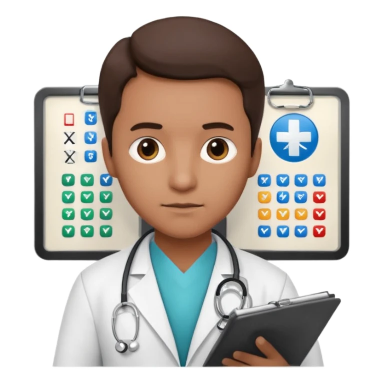 Change the eye gaze so that it is directed toward the medical chart. sticker