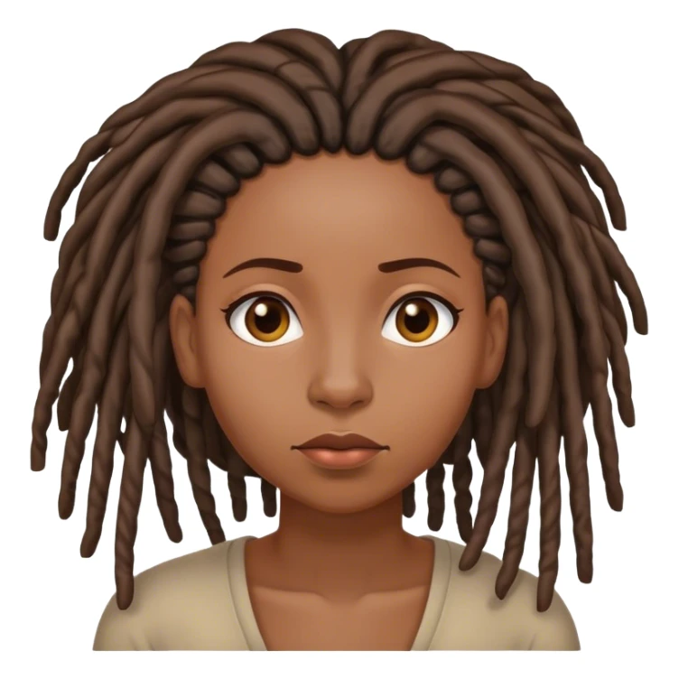 Black woman with locs thinking face sticker