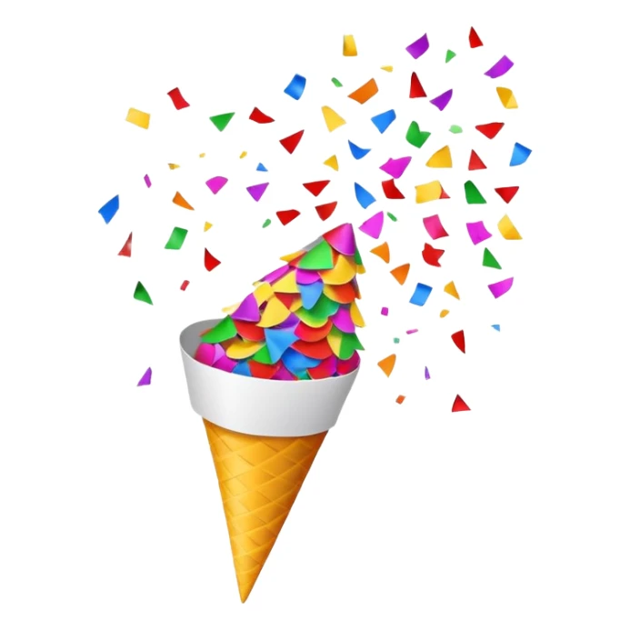 party confetti cone shooting colorful confetti sticker