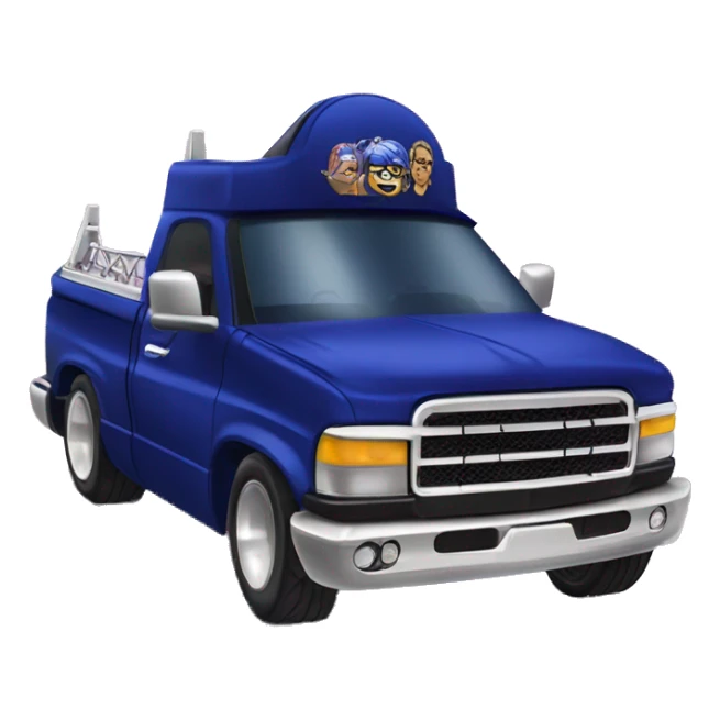 Dark blue Barbie themed lowrider armored drag racing truck  sticker