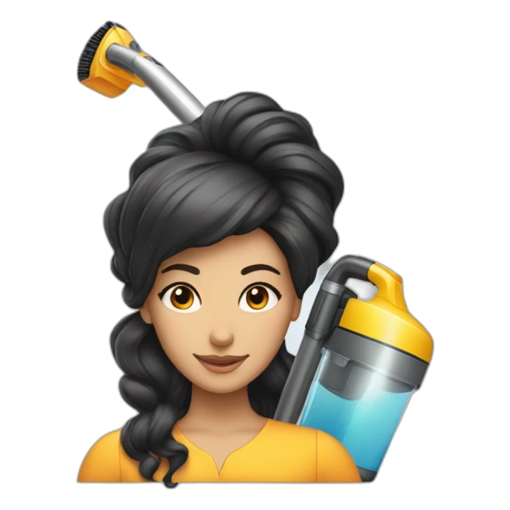 a Moroccan curvyhair do the housework vacuum cleaner sticker