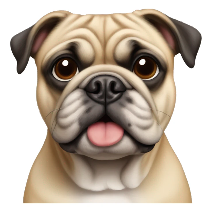 pug cross with an english bulldog  sticker