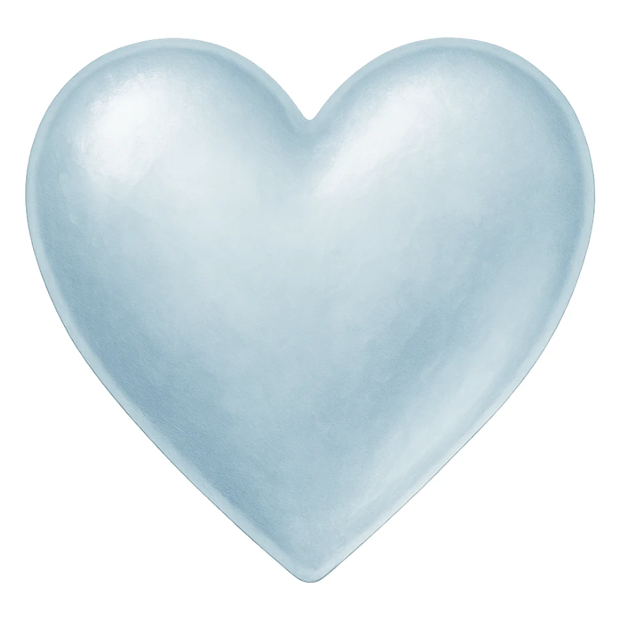 heart with a frosted glass look, digital illustration style, no background sticker