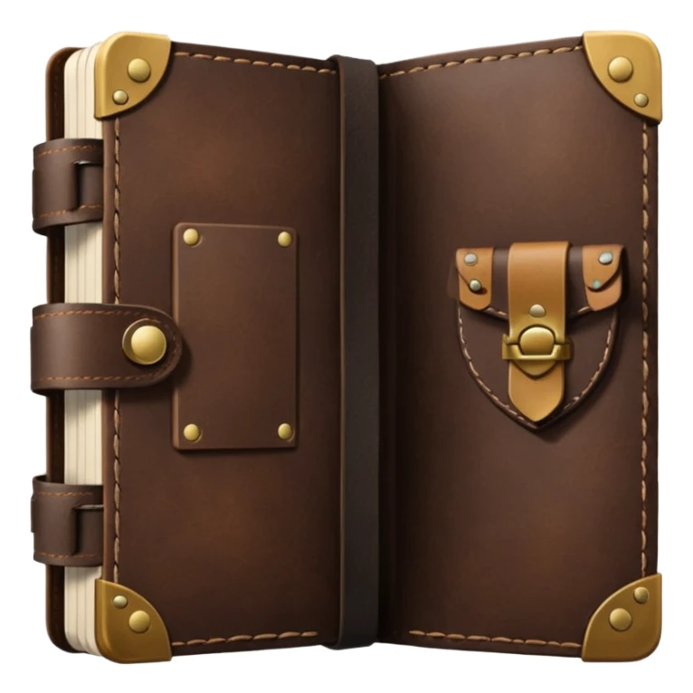 dark brown leather travelers journal sticker