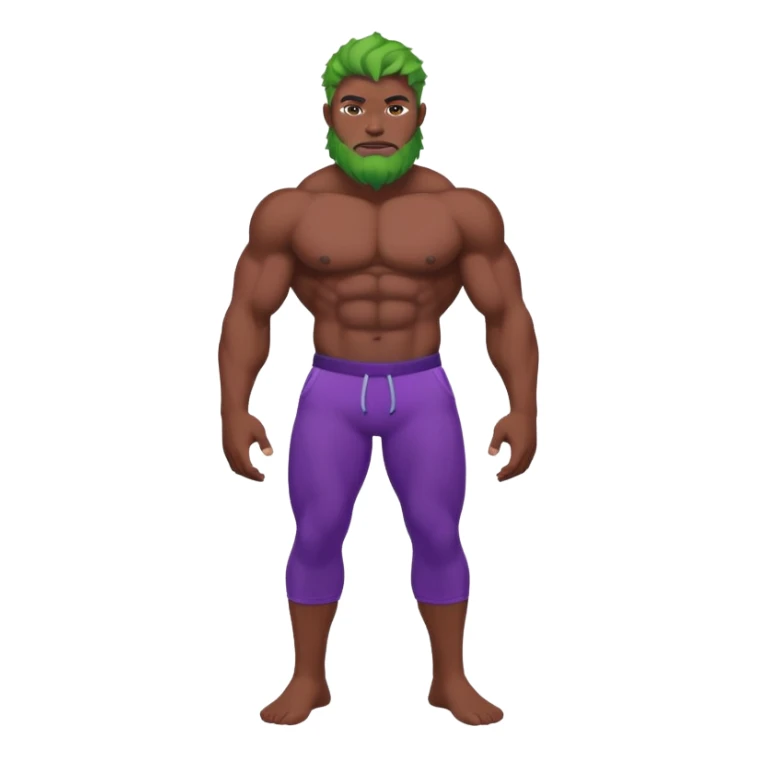 A big green man with abs and purple pants sticker