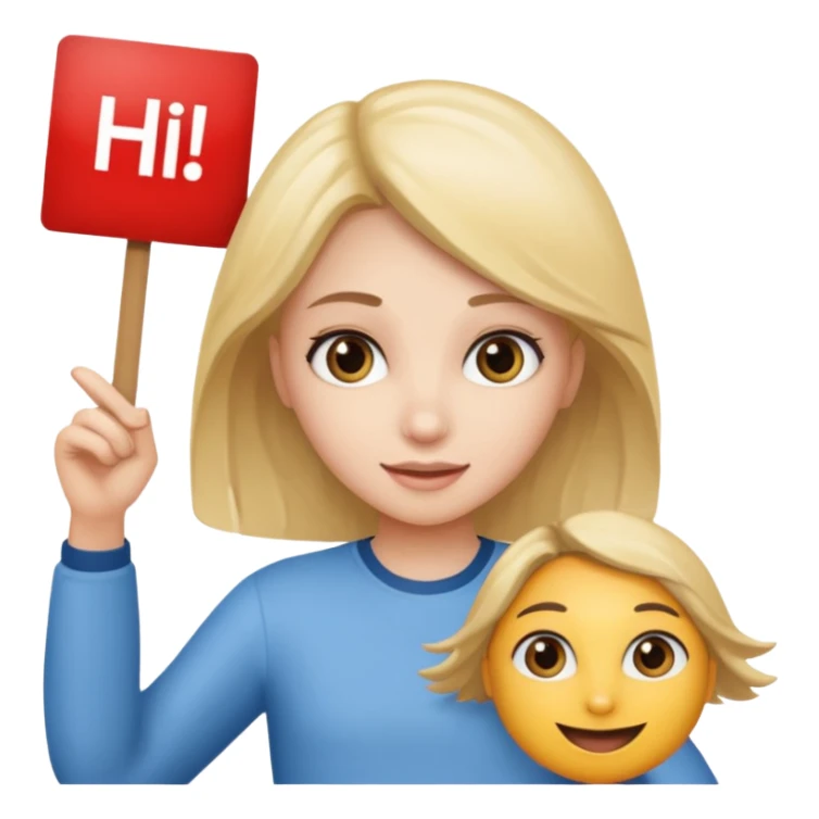 a girl holding a sign that says “hi sam 67” sticker