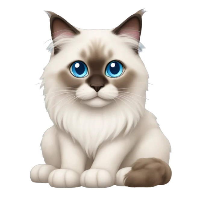 himalayan ragdoll cat with light blue eyes and brown ears brown paws and nose  sticker