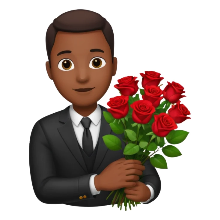 Black Male hand give a bogue of flowers sticker