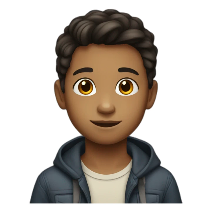 7 year old boy with dark hair and light -brown skin  sticker