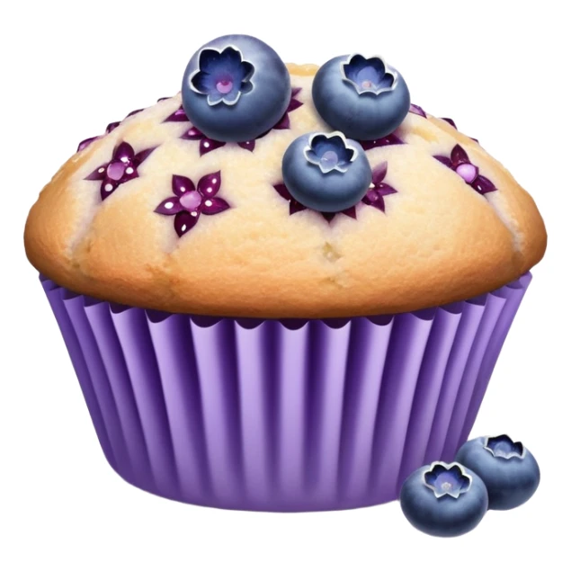 Lavender sprig flower muffin with blueberry and sugar crystals sticker