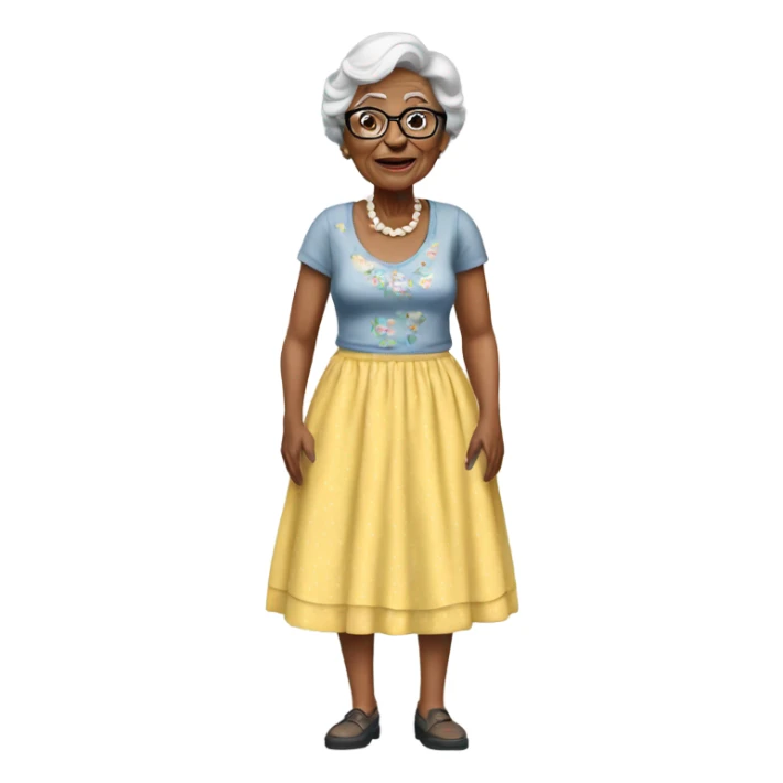 Granny with a poster girl dress  sticker